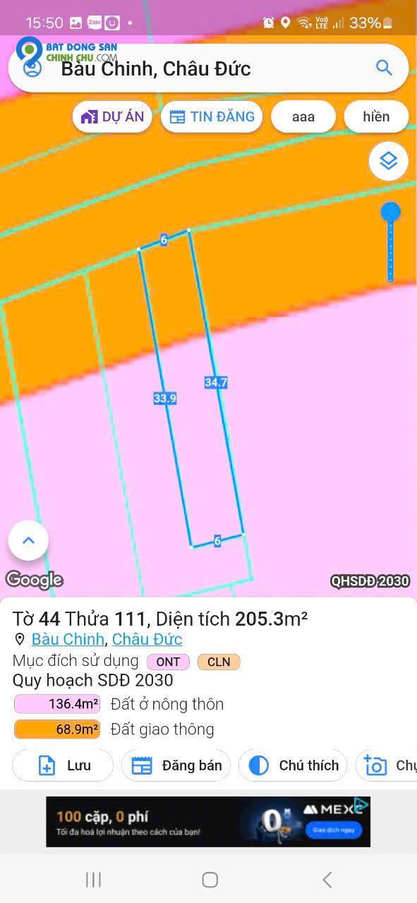 Chỉ 1 Tỷ 150 triệu là sở hữu được 6M Mặt tiền  Kim Long- Láng Lớn 205m2 có sẳn 80m2 thổ cư