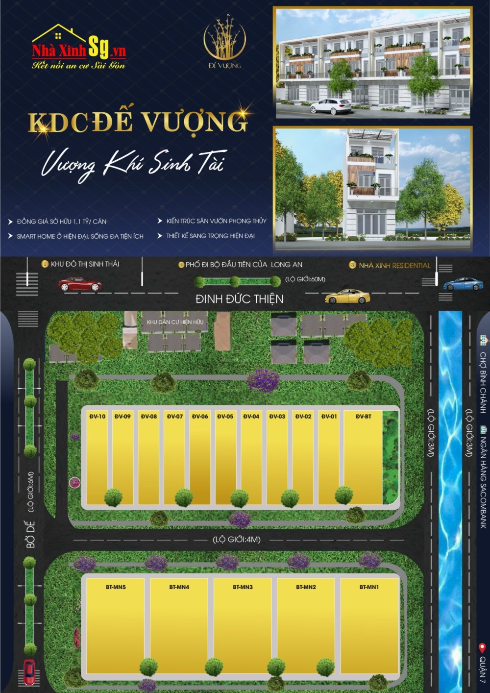 ĐẤT NỀN DT 5x16 FULL THỔ CƯ ĐƯỜNG ĐINH ĐỨC THIỆN CHỈ 1TỶ100
