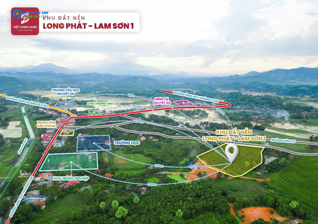Đất Nền Long Phát Lam Sơn - Gần Khu Nông Nghiệp Công Nghệ Cao  Sẵn Sổ Sang Tên Ngay Giá Chỉ 150tr/Lô
