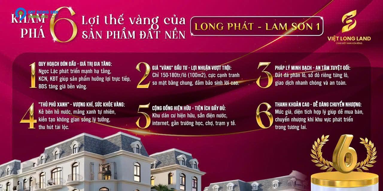 Đất Nền Long Phát Lam Sơn - Gần Khu Nông Nghiệp Công Nghệ Cao  Sẵn Sổ Sang Tên Ngay Giá Chỉ 150tr/Lô