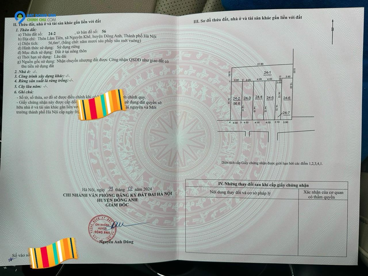 Hàng F0 CỰC HIẾM Lâm Tiên - Nguyên Khê -  Đông Anh