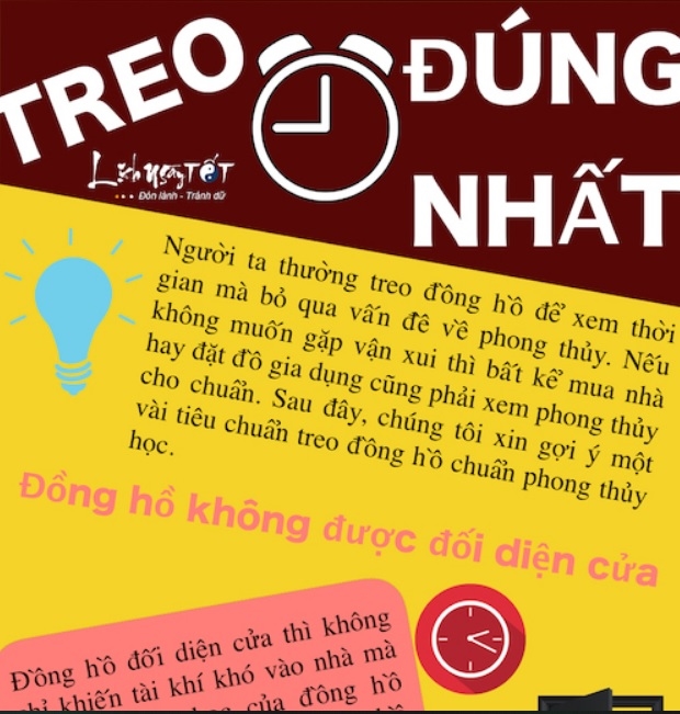 Infographic: Phát tài nhờ treo đồng hồ đúng chuẩn